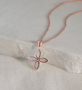 Desert Flower Mother Of Pearl Necklace