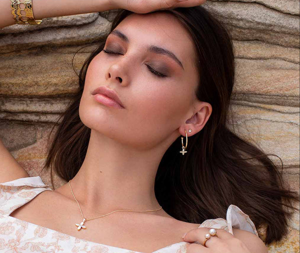 Desert Flower Medium Hoop Earrings