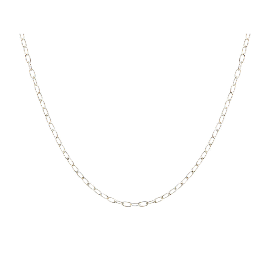 Rectangle Curb Link Choker in Sterling Silver