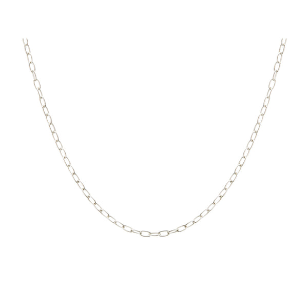 Rectangle Curb Link Choker in Sterling Silver