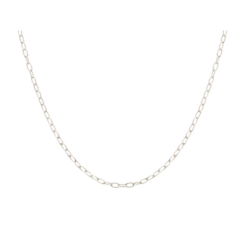 Rectangle Curb Link Choker in Sterling Silver