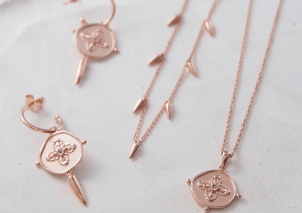 Sahara Small Hoop Earrings Rose Gold