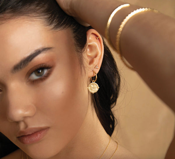 Small Hoop Earrings in 18KT Yellow Gold Plate