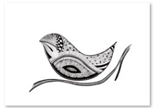 Black & White Small Bird Framed Print