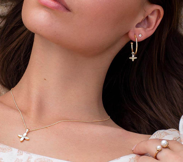 Desert Flower Medium Hoop Earrings
